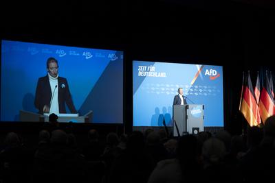 Zeit f?r Alice Weidel - in Neu-Isenburg - Wahlkampftour Bundestagswahl 2025-stock-foto