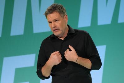 Wahlkampf der Gruenen mit Robert Habeck in Koeln-stock-foto