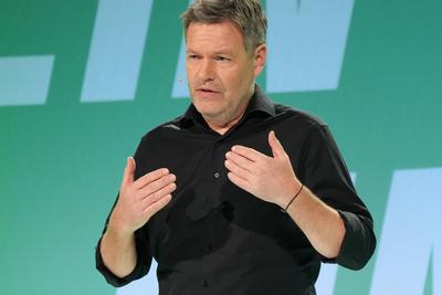 Wahlkampf der Gruenen mit Robert Habeck in Koeln-stock-foto