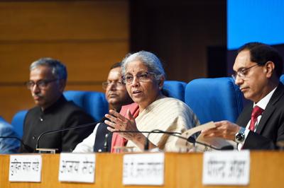 Press Conference Of Union Finance Minister Nirmala Sitharaman  On Union Budget 2025-stock-photo