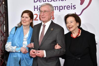 Horst K?hler mit Ehefrau Eva Luise K?hler und Tochter Ulrike K?hler bei der Verleihung des 22. Deutschen H?rfilmpreises-stock-foto