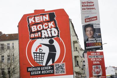 "Kein Bock auf AfD", Wandbild in Neuk?lln, Berlin, 01.02.2025-stock-foto