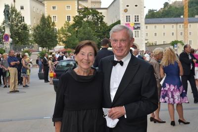 Horst K?hler, Alt Bundespr?sident, Gattin Eva Luise, Salzburger Festspiele, 2020, *** Horst K?hler, former Federal Pres-stock-foto