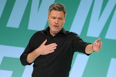 Wahlkampf der Gruenen mit Robert Habeck in Koeln-stock-foto