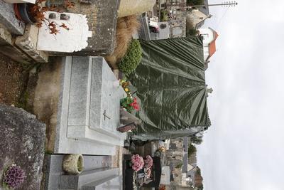 Grave of Jean-Marie Le Pen vandalised - La Trinite Sur Mer-stock-photo
