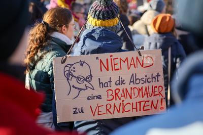 Demo gegen Rechts, Zusammen gegen Rechts, Essen, Nordrhein-Westfalen, Deutschland-stock-photo