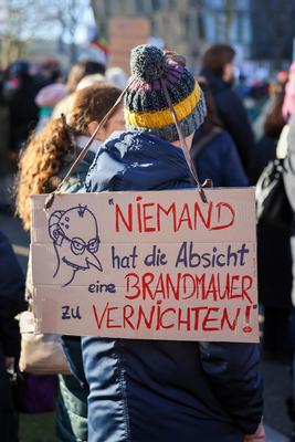 Demo gegen Rechts, Zusammen gegen Rechts, Essen, Nordrhein-Westfalen, Deutschland-stock-photo