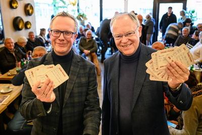 Bundestagswahl 2025 - Stefan Weil (Ministerpraesident des Landes Niedersachsen (SPD) ) in Vechta-stock-foto