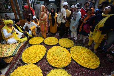 People Celebrate Basant Panchami Festival-stock-photo
