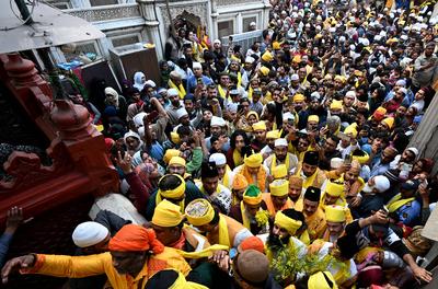People Celebrate Basant Panchami Festival-stock-photo