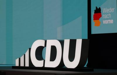 Bundestagswahl CDU Parteitag-stock-foto