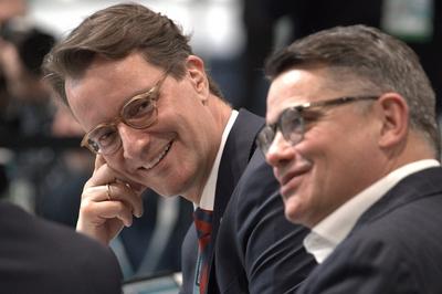 CDU Sonderparteitag: Hendrik W?st und Boris Rhein-stock-foto