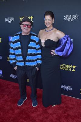 Bobcat Goldthwait, Pollyanna McIntosh-stock-foto
