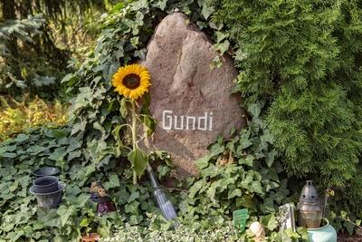 Das Grab des Liedermachers Gerhard Gundermann aufgenommen am Sonntag 22 07 2018 auf dem Waldfrie-stock-foto