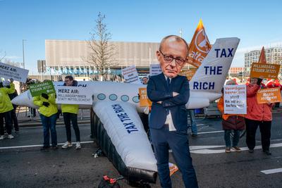 Proteste vor CDU-Parteitag in Berlin-stock-foto