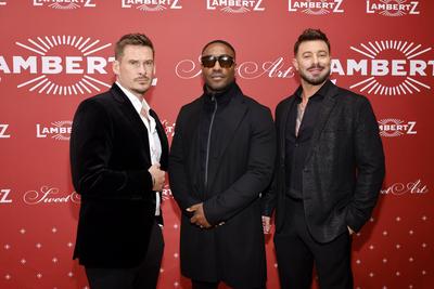 Lee Ryan, Simon Webbe und Duncan James (Blue)-stock-foto