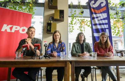 20250204 Gemeinsamer Antritt LINKS und KPOE bei Wien Wahl-stock-photo