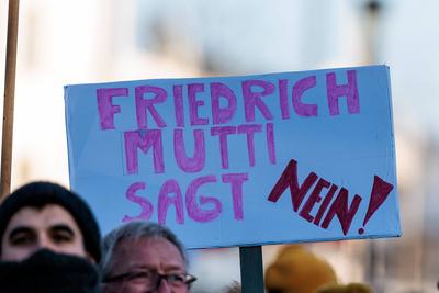 CDU Wahlkampftour 2025 Friedrich Merz vor Ort; 04.02.2025-stock-foto
