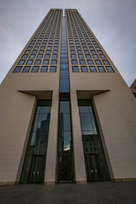 Moderne Geb?ude in einer Skyline. Moderne Architektur Frankfurt am Main, Deutschland-stock-photo