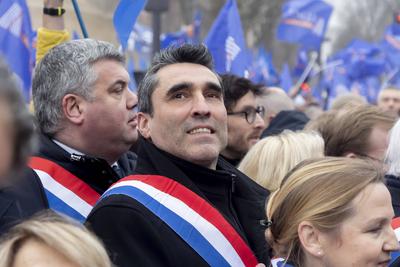 Rally called by the Alliance Police Nationale union-stock-foto