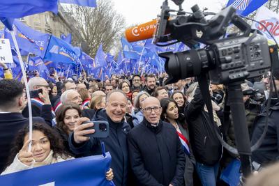 Rally called by the Alliance Police Nationale union-stock-foto