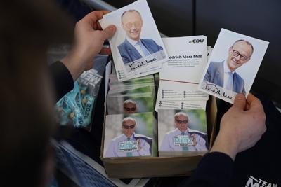 Wahlkampf Friedrich M?rz / CDU-stock-foto