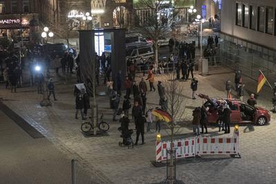 03.02.2025, Demonstrationen, N?rnberg: Am Abend demonstrierten erneut ca. 700-800 Personen aus dem linken Spektrum gegen-stock-photo