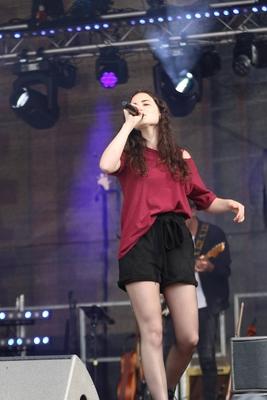 25 08 2018 Frankfurt am Main Hauptwache Lichter der Hoffnung FFM Open Air Konzert S?ngerin Adin-stock-foto