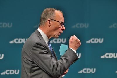 4.2.2025 CDU im Wahlkampf-stock-foto