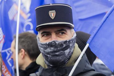Rally called by the Alliance Police Nationale union-stock-foto