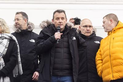 Rally called by the Alliance Police Nationale union-stock-foto