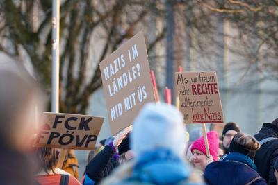 ?sterreich; Demonstration f?r Demokratie und Menschenrechte / Demonstration gegen Rechts / Demonstration gegen FP? Regie-stock-foto