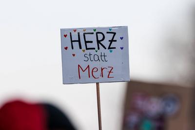 CDU Wahlkampftour 2025 Friedrich Merz vor Ort; 04.02.2025-stock-foto