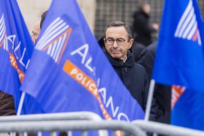 Rally called by the Alliance Police Nationale union-stock-foto