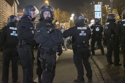 03.02.2025, Demonstrationen, N?rnberg: Am Abend demonstrierten erneut ca. 700-800 Personen aus dem linken Spektrum gegen-stock-photo