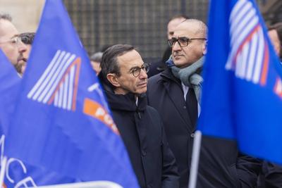 Rally called by the Alliance Police Nationale union-stock-foto