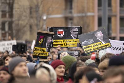 03. Februar, 2025, Freiburg im Breisgau. FDP-Chef Christian Lindner machte auf seiner Wahlkampftour Halt in der Gr?nen-H-stock-foto