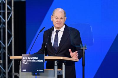 Olaf Scholz-stock-foto