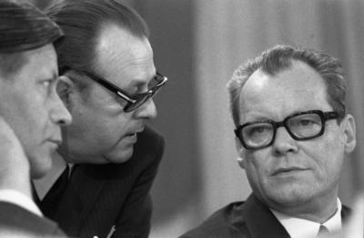 SPD-Parteitag vom 16.-18.4.1969 DEU, Deutschland, Bad Godesberg: Unter dem Motto Erfolg, Stabilitaet, Reformen gestalte-stock-foto