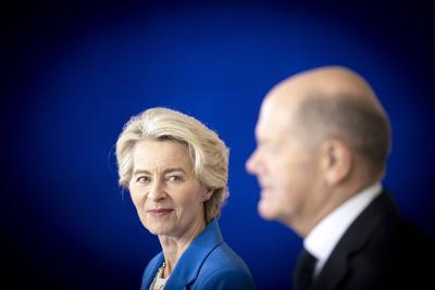 Ursula von Der Leyen, Olaf Scholz - Berlin Process Summit 2024 DEU, Deutschland, Germany, Allemande, Berlin, 14.10.2024-stock-photo