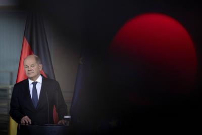 Olaf Scholz-stock-foto