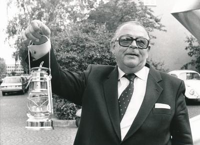 Der SPD Politiker Hans-Juergen Hans-J?rgen Wischnewski 1982 in Bonn. --- German politican Hans-Juergen Wischnewski 1982-stock-foto