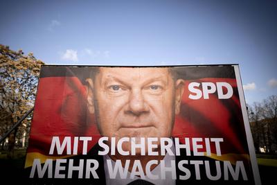 Olaf Scholz - SPD Wahlplakat-stock-foto