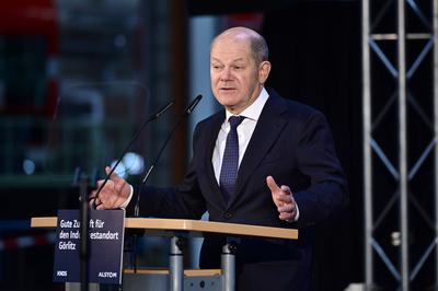 Olaf Scholz-stock-foto