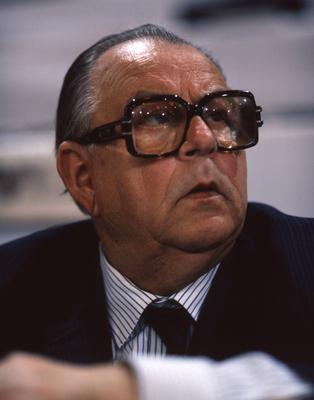 Orte und Ereignisse im Jahr 1988-89 Ruhrgebiet. Hans-J?rgen Wischnewski ( SPD-Politiker) ca. 1988. NRW *** Places and ev-stock-photo