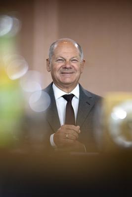 Olaf Scholz, cabinet meeting DEU, Deutschland, Germany, Berlin, 21.08.2024 Olaf Scholz , Bundeskanzler SPD , vor der Kab-stock-foto