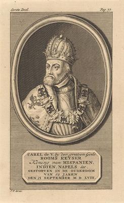 Portret van Karel V van Habsburg, Duits keizer, koning van Spanje.Portrait of Charles V van Habsburg, german emperor, ki-stock-photo