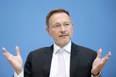 Christian Lindner - Kindergrundsicherung DEU, Deutschland, Germany, Berlin, 28.08.2023 Christian Lindner , Bundesfinanzm-stock-foto