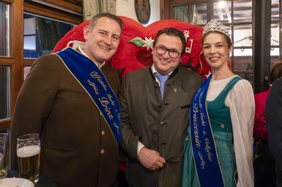 Muenchen, Neujahrsempfang der Muenchner Schausteller im Augustinerkeller, als Gaeste das Prinzenpaar der Muenchner Maerk-stock-foto