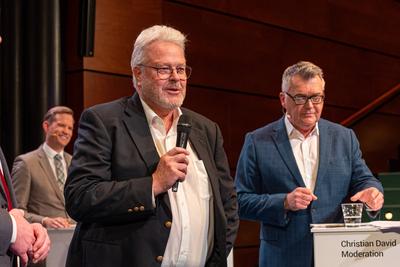 Wirtschaftstalk NRW: Ihre Stimme 2025 in Bonn - 05.02.2025-stock-photo